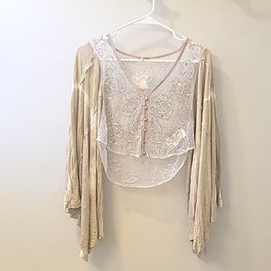 Size Small, Free People, Embroidered Cropped Top